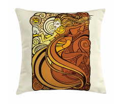 Woman with Sun Pillow Cover