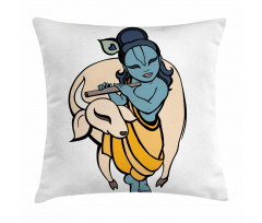 Ancient Character Playing Pillow Cover