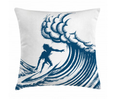 Riding a Big Wave Art Pillow Cover
