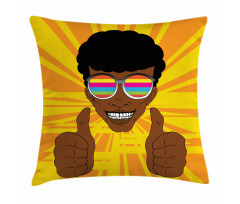 Hippie Man Positive Vibes Pillow Cover