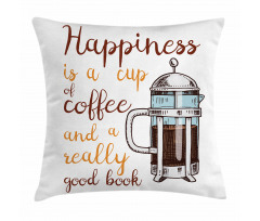 French Press and Words Pillow Cover