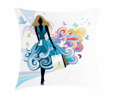 Shopping Woman Art Pillow Cover