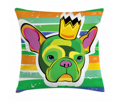 Crowned Dog Colorful Pillow Cover