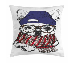 Cozy Hipster Winter Dog Pillow Cover