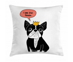 Queen Puppy with Crown Pillow Cover