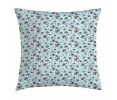 Monochrome WildFlowers Pillow Cover
