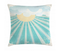 Sun Rays Clouds Pillow Cover