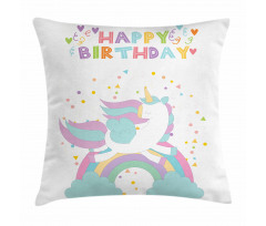 Horse with Rainbow Pillow Cover
