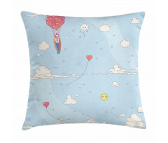 Balloons in Sky Pillow Cover