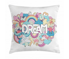 Childish Lettering Pillow Cover