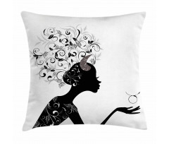 Floral Black Girl Pillow Cover