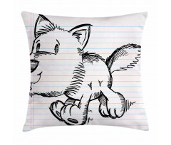 Scribble Art Puppy Dog Pillow Cover