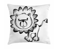 Sketchy Baby Lion Safari Pillow Cover