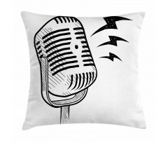 Retro Microphone Radio Pillow Cover