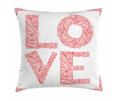 Floral Valentines Day Pillow Cover