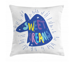 Blue Unicorn Head Pillow Cover