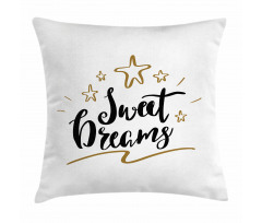Doodle Stars Text Pillow Cover