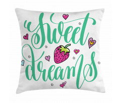 Hearts Strawberry Pillow Cover