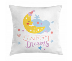 Stars and Moon Pillow Cover