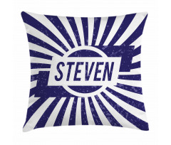 Name in Blue and White Pillow Cover
