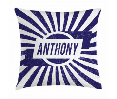 Masculine Name in Blue Pillow Cover
