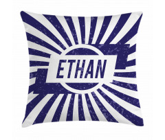 Circle Stripes Boys Name Pillow Cover