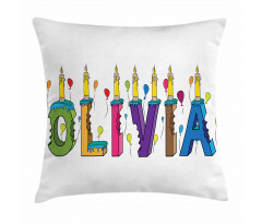 Letter Cake Girl Name Pillow Cover