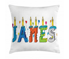 Birthday Candle Pattern Pillow Cover