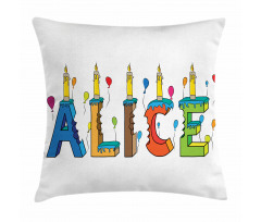 Colorful Girl Name Design Pillow Cover