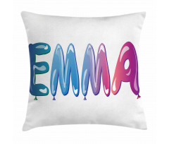 Feminine Balloon Name Pillow Cover