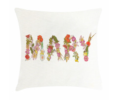 Blooming Flower Letters Pillow Cover