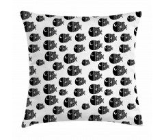 Black and White Fishes Pillow Cover