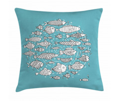 Blue and White Doodle Pillow Cover