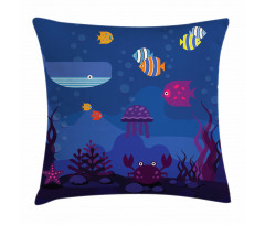 Aquarium Fish Whale Pillow Cover