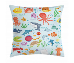 Sea Animals Submarine Pillow Cover