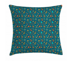 Tropical Cartoon Fauna Pillow Cover