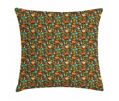 Autumn Season Flora Fauna Pillow Cover