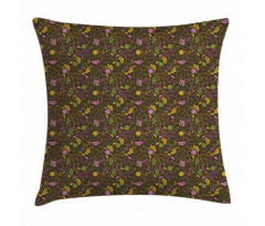 Doodle Blooming Foliage Pillow Cover