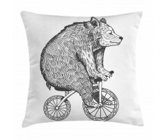 Funny Circus Bear Art Pillow Cover