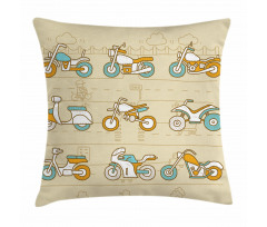 Motorcycles City Traffic Pillow Cover