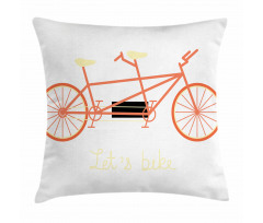 Lets Bike Retro Vehicle Pillow Cover