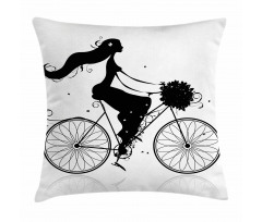 Woman Flowers Pillow Cover