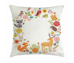 Cartoon Wildlife Pattern Pillow Cover