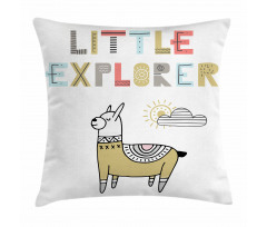 Colorful Llama Explorer Pillow Cover