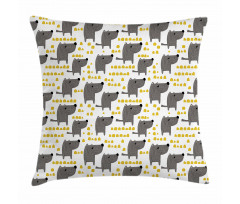 Sketch Style Canine Pattern Pillow Cover