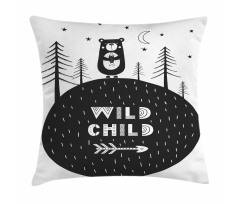 Wild Child and Bear Pillow Cover