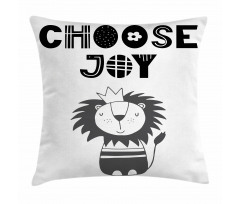 King of the Jungle Words Pillow Cover