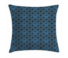 Blue Ornate Flourish Pillow Cover