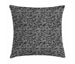 Fern Leaves Flowers Pillow Cover