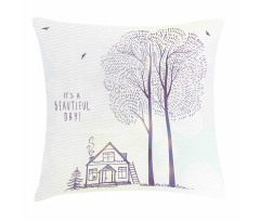 Sketch Country House Pillow Cover